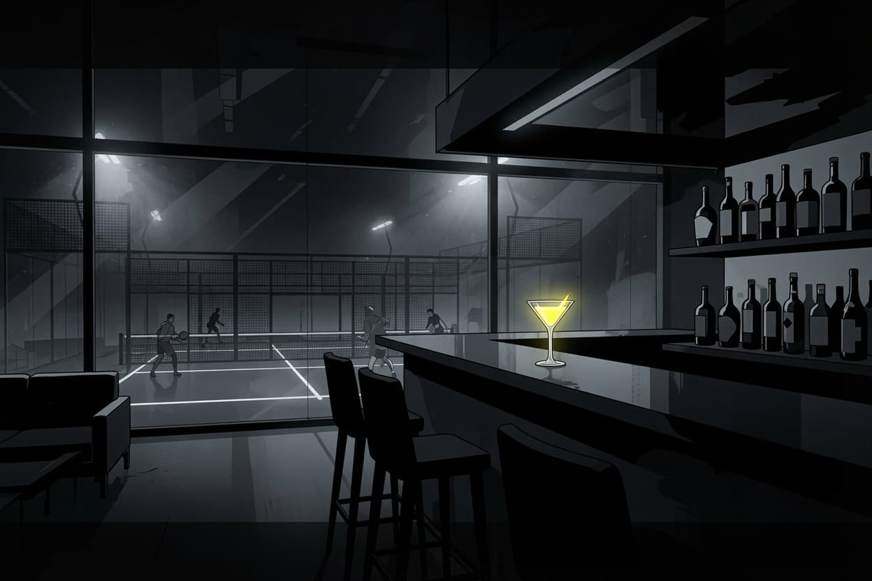 Bar à tapas et mezzanine de la Chill Zone O’Padel